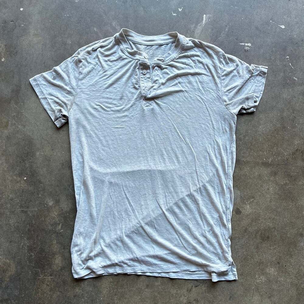 Gap 1969 Short Sleeve Henley Size S Gray Cotton Blend T-Shirt